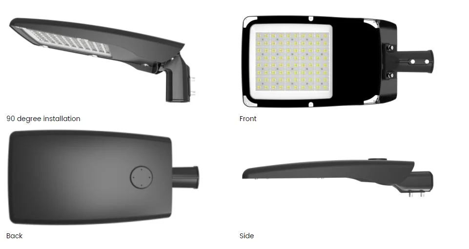 Lumières de parking de LED avec le réverbère réglable de cellule photo-électrique de Crépuscule-à-aube de bâti de bras