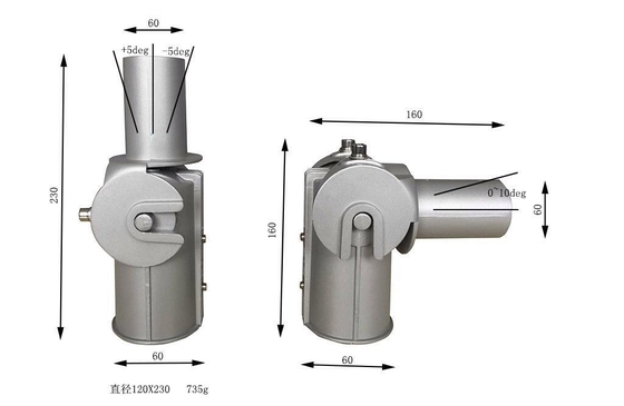 Die Casting Aluminum Outdoor LED Street Lights Adjustable Adapter Arm Bracket