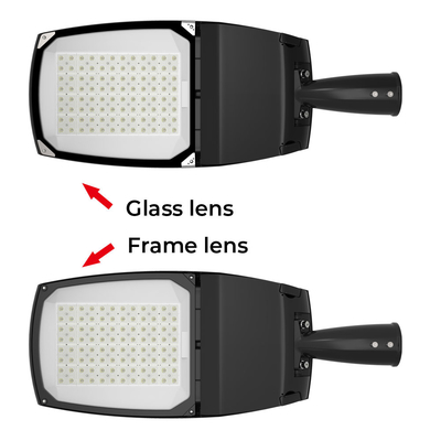 optique en verre menée extérieure de cadre de réverbères de 50w 100w pour toute la route